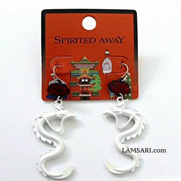 Studio Ghibli Jewelry - Studio Ghibli Spirited Away Haku & Flower Drop Earring